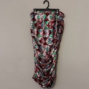 Le Superbe Rockstar Harlequin Blur sequined skirt NWT Sz M